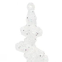 Article Glaçons pailletés à suspendre décoration d&#39;hiver blanc 24cm 8pcs