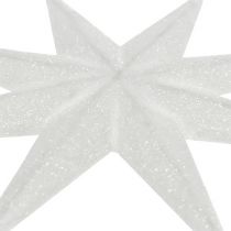 Article Étoile scintillante blanche 10cm 12pcs