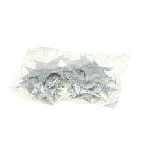 Article Étoile scintillante argent 9,5/5cm 18 pcs