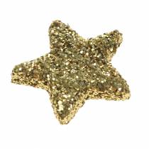 Article Étoiles pailletées dorées 1,5cm 144 pcs