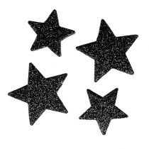 Glitter Stars Noir 4-5cm 40pcs