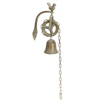 Article Cloche déco en métal à support mural Patine antique H58cm