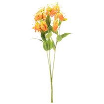 Article Fleurs artificielles Gloriosa orange à longues tiges pour vases, 80 cm, lot de 3