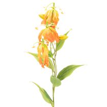 Article Fleurs artificielles Gloriosa orange à longues tiges pour vases, 80 cm, lot de 3