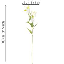 Article Fleur artificielle Gloriosa, blanche et jaune, élégante branche fleurie décorative, 80 cm, lot de 3