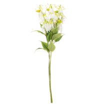 Article Fleur artificielle Gloriosa, blanche et jaune, élégante branche fleurie décorative, 80 cm, lot de 3