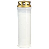 Article Bougie funéraire lampe funéraire lampe de deuil blanche Ø7,5cm H24,5cm