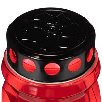 Article Bougie funéraire rouge, couvercle noir, bougie commémorative 4 jours 23 cm