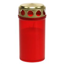 Article Bougie funéraire cylindrique rouge Ø6cm H12cm 12 pièces
