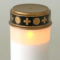 Article Lampe tombale LED blanche, minuterie blanc chaud à piles Ø6.8 H12.2cm