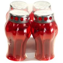 Article Bougies funéraires lumières de deuil rouges lumières commémoratives Ø10cm H18cm 4 pcs