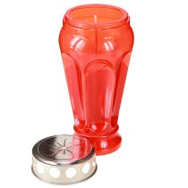 Article Bougies funéraires rouges, durée de combustion 18h, Ø9cm, H19cm, 4 pièces