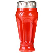 Article Bougies/lumières rouges pour tombes, autonomie de 18 h, Ø 9 cm x H 19 cm, lot de 4
