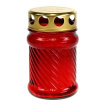 Article Lampe funéraire verre rouge Ø6cm H10,5cm 1 pièce