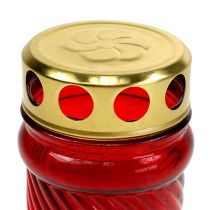 Article Lampe funéraire verre rouge Ø6cm H10,5cm 1 pièce