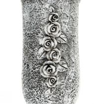 Article Ornements funéraires fleurs funéraires, vase funéraire avec piquet L19cm