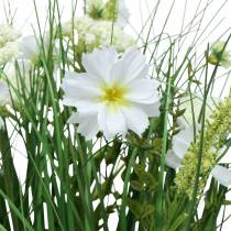 Article Herbe décorative avec des fleurs de Cosmea dans un bol H45cm