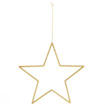 Article Étoiles dorées scintillantes à suspendre 24 cm – Lot de 6 décorations