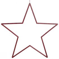 Article Grandes étoiles décoratives rouges à suspendre avec paillettes 24 cm 6 pcs