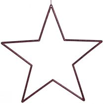 Article Grandes étoiles décoratives à suspendre Berry Glitter 24cm 6 pcs