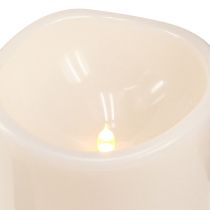 Article Grande bougie LED avec minuterie Pour extérieur blanc chaud Ø12,5cm H20cm 2pcs