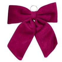 Article Grand nœud de Noël en velours rouge pour extérieur 48 x 52 cm