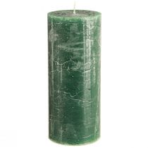 Article Grandes bougies piliers vert vert foncé 85x200mm 2 pcs