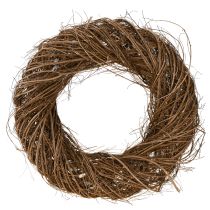 Article Grande couronne décorative en orme naturel, couronne en branches Ø50cm