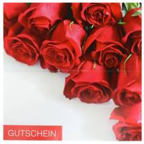 Bon cadeau roses rouges + enveloppe 1pc