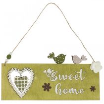 Article Décoration de fenêtre, décoration suspendue, panneau en bois « Sweet Home », 25 cm, lot de 2
