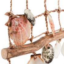 Article Décoration à suspendre filet de pêche maritime décoration coquillages 50x32cm