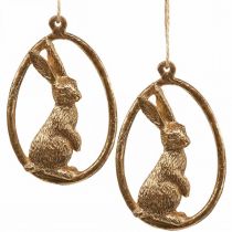 Décoration de Pâques à suspendre lapin de Pâques décoration oeuf or 9cm 6pcs
