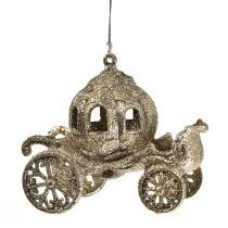 Décoration à suspendre Carrosse de Noël à paillettes 11x5x8,5cm