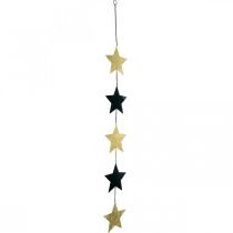 Article Décoration de Noël pendentif étoile or noir 5 étoiles 78cm