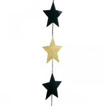 Article Décoration de Noël pendentif étoile or noir 5 étoiles 78cm