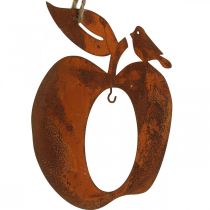 Suspension déco métal pomme poire patine décoration 23/24cm 2pcs