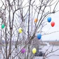 Article Décorations d'œufs de Pâques pour le printemps, pour la maison ou le jardin. Objets décoratifs colorés, 6 cm, lot de 24.