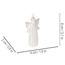 Article Pendentif ange décoratif à suspendre au sapin de Noël, 8 cm, lot de 4