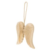 Article Pendentif aile d'ange en bois pour décoration suspendue 12 cm