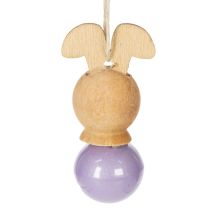Article Pendentifs décoratifs en bois en forme de lapin de Pâques pour le printemps et le sapin de Pâques, 4 cm, lot de 12