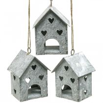 Article Pendentif de Noël maison en métal Shabby Chic H9,5cm 3 pcs