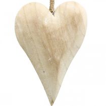 Article Coeur en bois, coeur décoratif à suspendre, décoration coeur H16cm 2 pcs