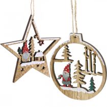 Pendentif de Noël décorations de sapin de Noël gnome 8/10cm 12pcs
