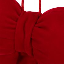 Article Nœud en tissu flanelle avec bordure en peluche, à suspendre, 15 cm
