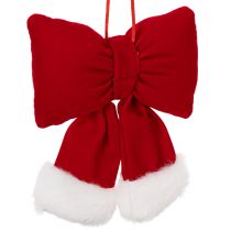 Article Nœud en tissu flanelle avec bordure en peluche, à suspendre, 15 cm