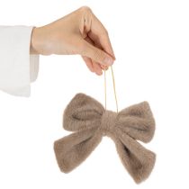 Article Nœud décoratif en peluche avec attache, 16 cm, lot de 3