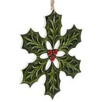 Article Ornement de houx, décoration de Noël à suspendre, 26 cm
