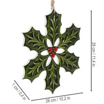 Article Ornement de houx, décoration de Noël à suspendre, 26 cm