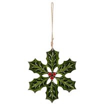Article Ornement de houx, décoration de Noël à suspendre, 26 cm