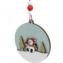 Article Pendentif de Noël rond décoration en bois à suspendre Ø8.5cm 6pcs